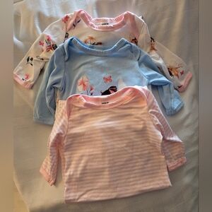 NWOT SHEIN Baby Girl Pink, Blue And Striped Long Sleeve Sleep Sacks/Dresses